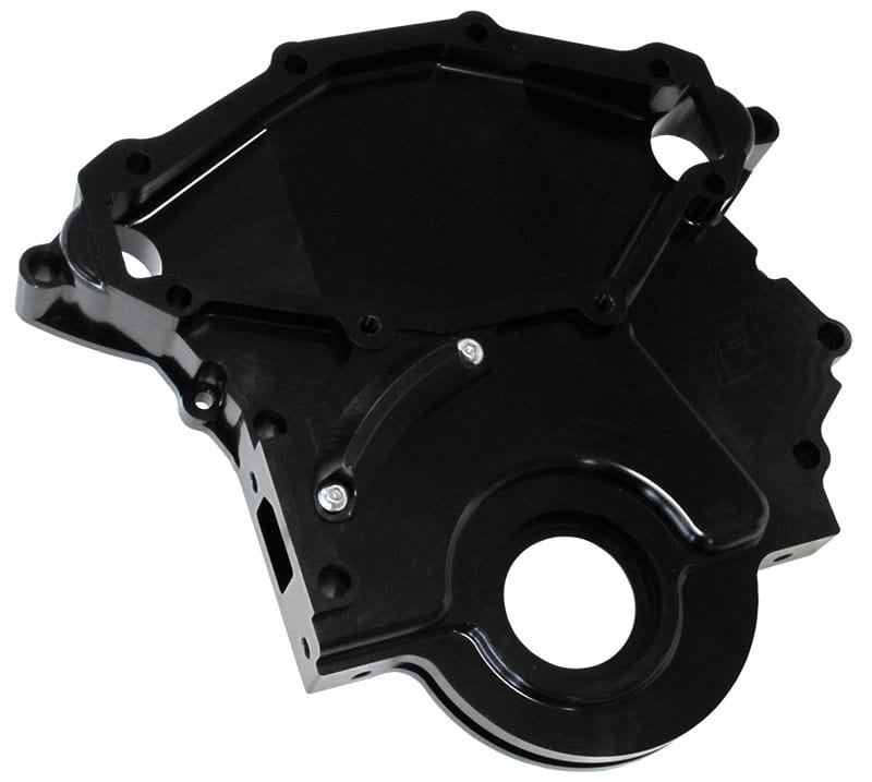 Aeroflow Performance Includes Mounting Hardware and Accepts Mechincal Fuel Pump Aeroflow Holden 253-304-308 Billet Timing Cover - Black Finish AF64-4358BLK SR