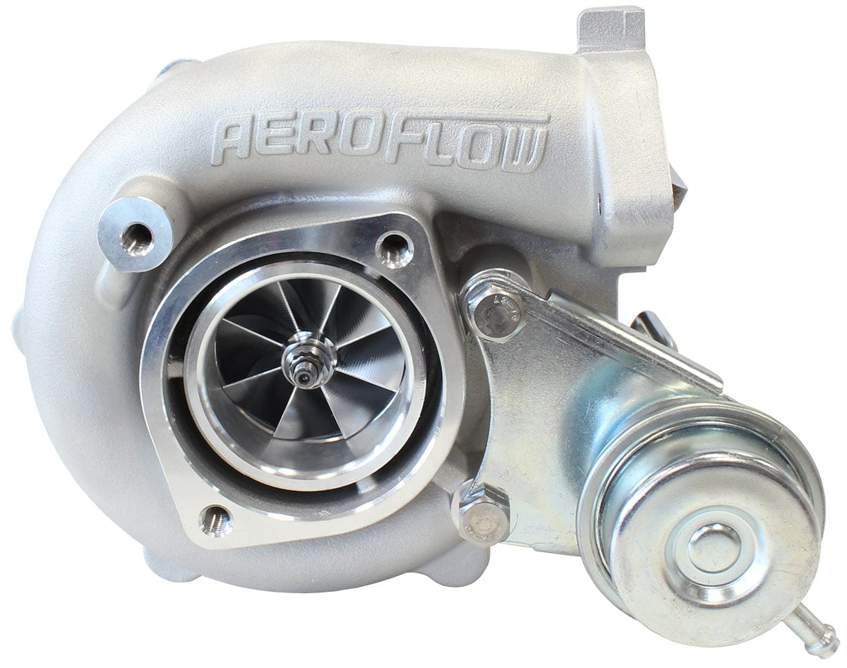 Aeroflow Performance Internal Wastegate, T25 / T28 Inlet Flange, 5-Bolt Exhaust Flange Aeroflow BOOSTED 5047 NISSAN .64 Turbocharger 550HP, Natural Cast Finish AF8005-2022 SR