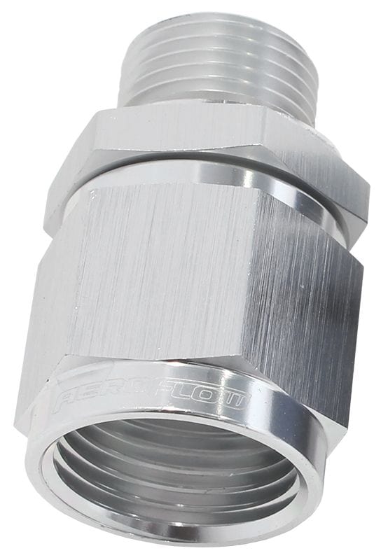 Aeroflow Performance M12 x 1.5 to -8AN Aeroflow Metric To Female AN Swivel Adapters - Silver AF906-08-M12S SR