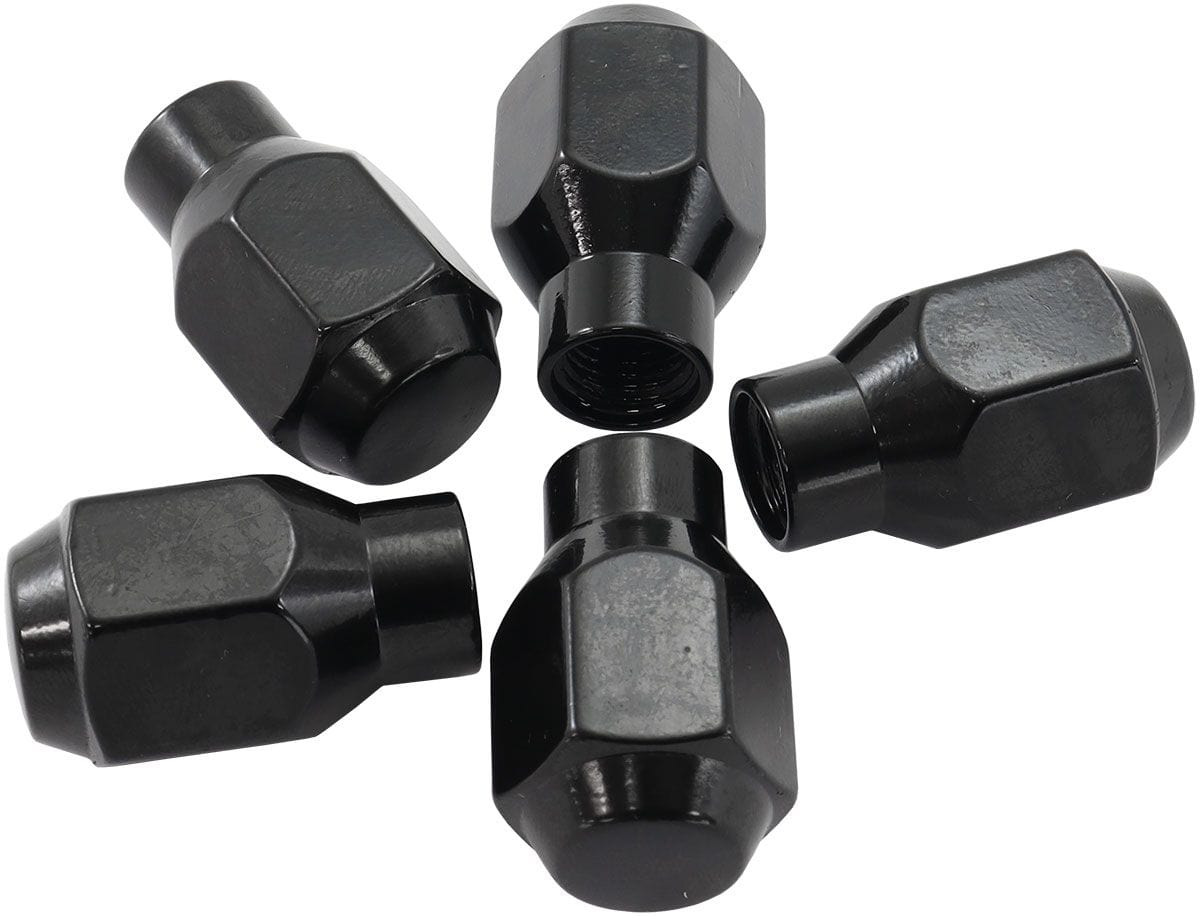 Aeroflow Performance Pack of 5, 60 Degree Taper with 0.300" Shank Aeroflow Conical ET Style Closed Black Wheel Nuts - 1/2-20" AF3022-4000 SR