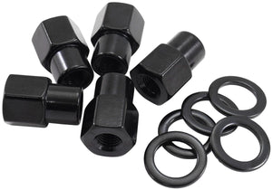 Aeroflow 0.550" Shank Open Black Wheel Nuts - M12 x 1.50mm AF3016-6000