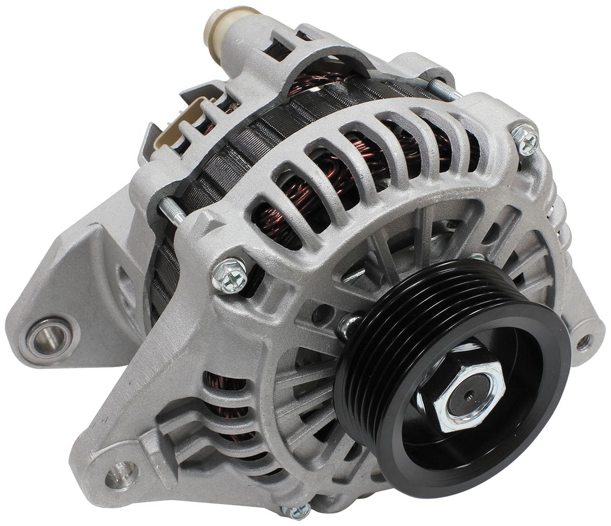Aeroflow Performance Raw Finish Aeroflow 150amp Mitsubishi 4G63 Alternator AF4075-1500 SR