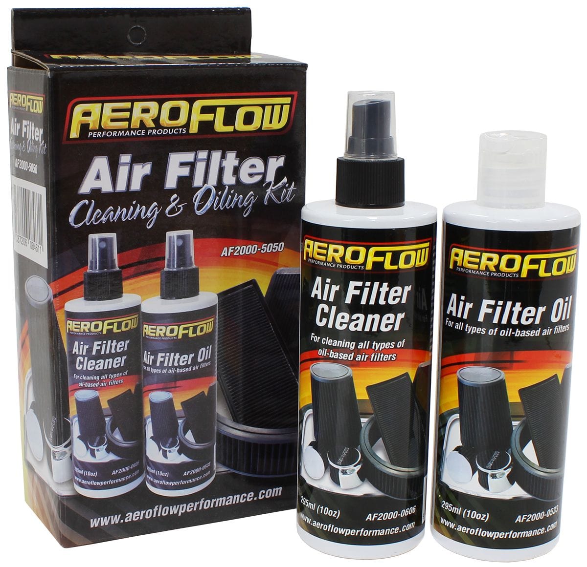 Aeroflow Performance Restore your reusable cotton fabric air filter performance, 2 x 296ml Aeroflow Air Filter Cleaner and Oil Kit AF2000-5050 SR