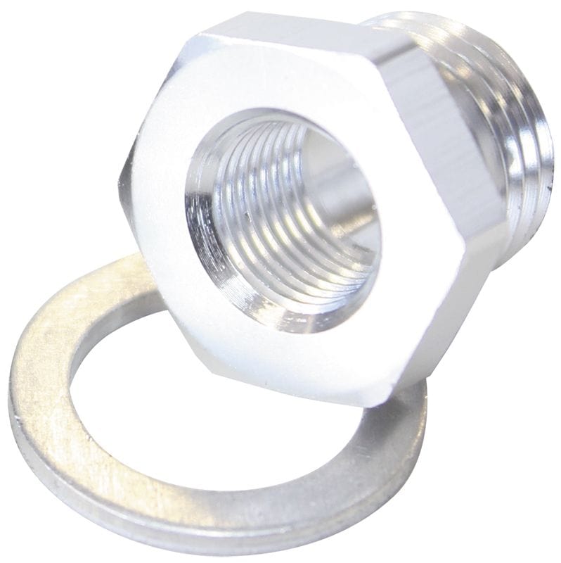 Aeroflow Performance Silver Aeroflow Metric Port Reducer M16 x 1.5 to 1/8" AF912-M16-02S SR