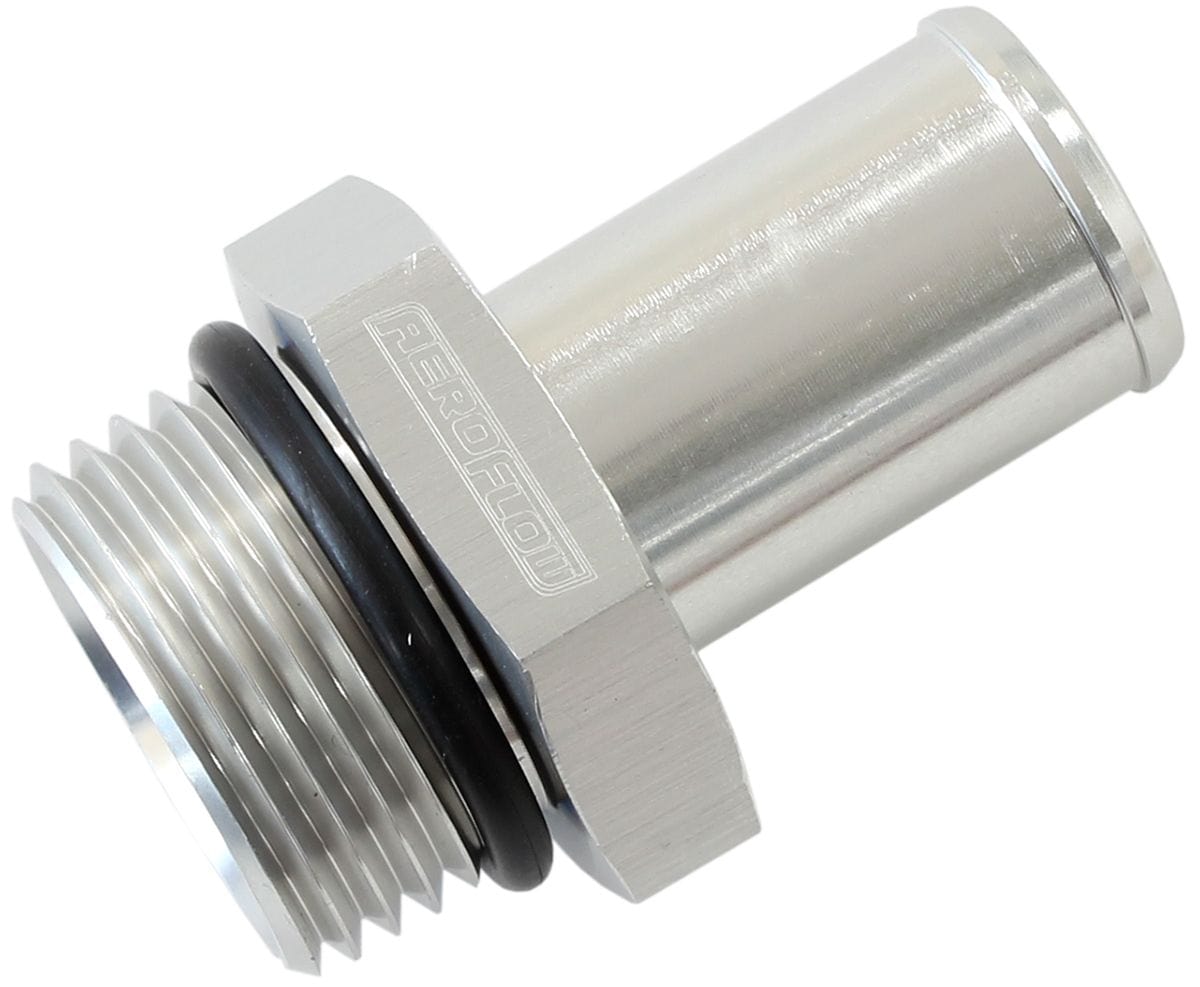 Aeroflow Performance Silver Finish Aeroflow -12 ORB to 5/8" Barb Fitting AF414-12-10S SR