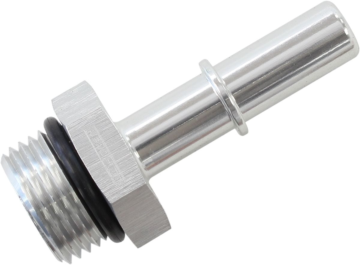 Aeroflow Performance Silver Finish Aeroflow 3/8" Push On EFI to -8 ORB Male Fitting AF811-08-06S SR