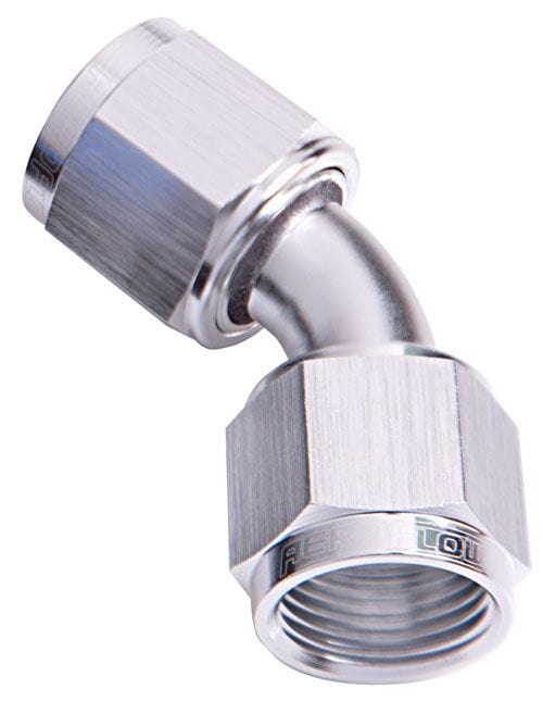 Aeroflow Performance Silver Finish Aeroflow 45° Female Swivel Coupler -10AN AF132-10S SR