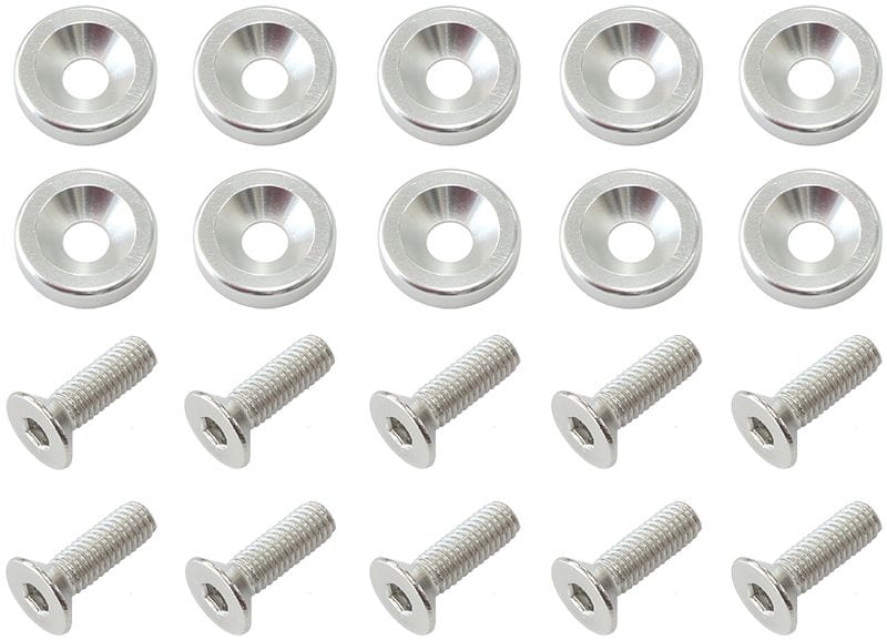 Aeroflow Performance Silver Finish Aeroflow 5/16" Billet Dress-Up / Fender Bolt Kit (10 pack) AF64-4371S SR