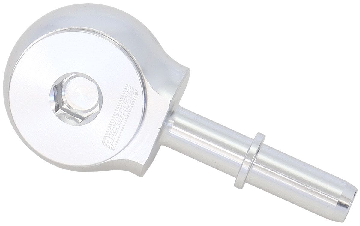 Aeroflow Performance Silver Finish Aeroflow 90° Low Profile -10ORB to EFI Push On 3/8" Barb AF969-06-10S SR