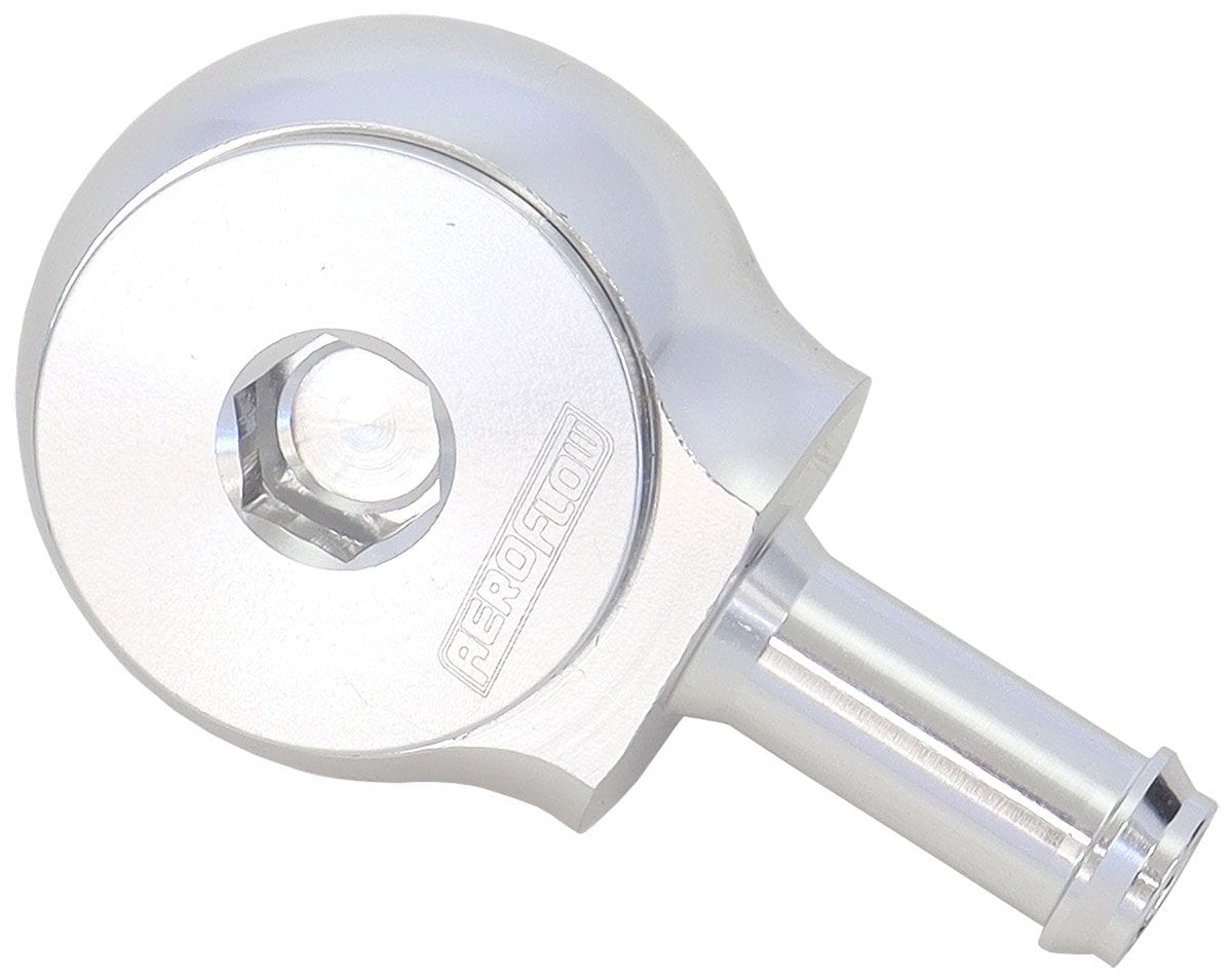 Aeroflow Performance Silver Finish Aeroflow 90° Low Profile -6ORB to 3/8" Barb AF959-06-06S SR