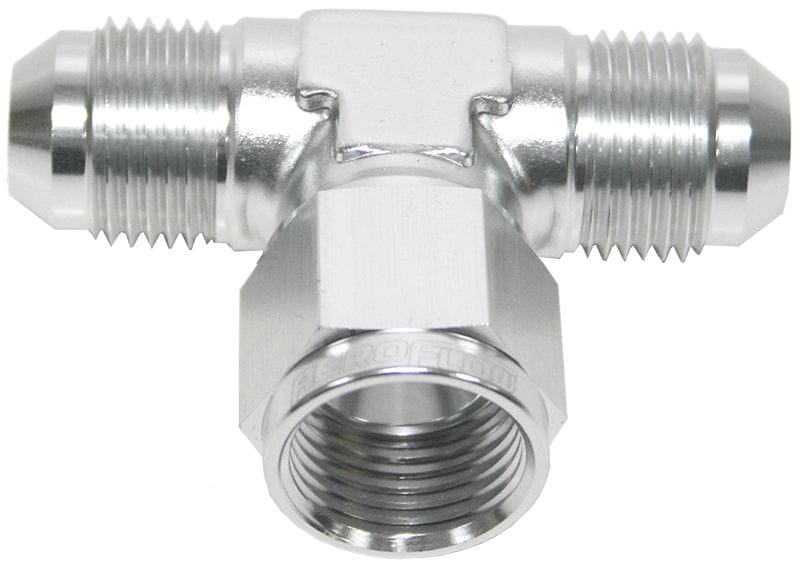 Aeroflow Performance Silver Finish Aeroflow AN Tee Female Swivel On Side -6AN AF144-06S SR