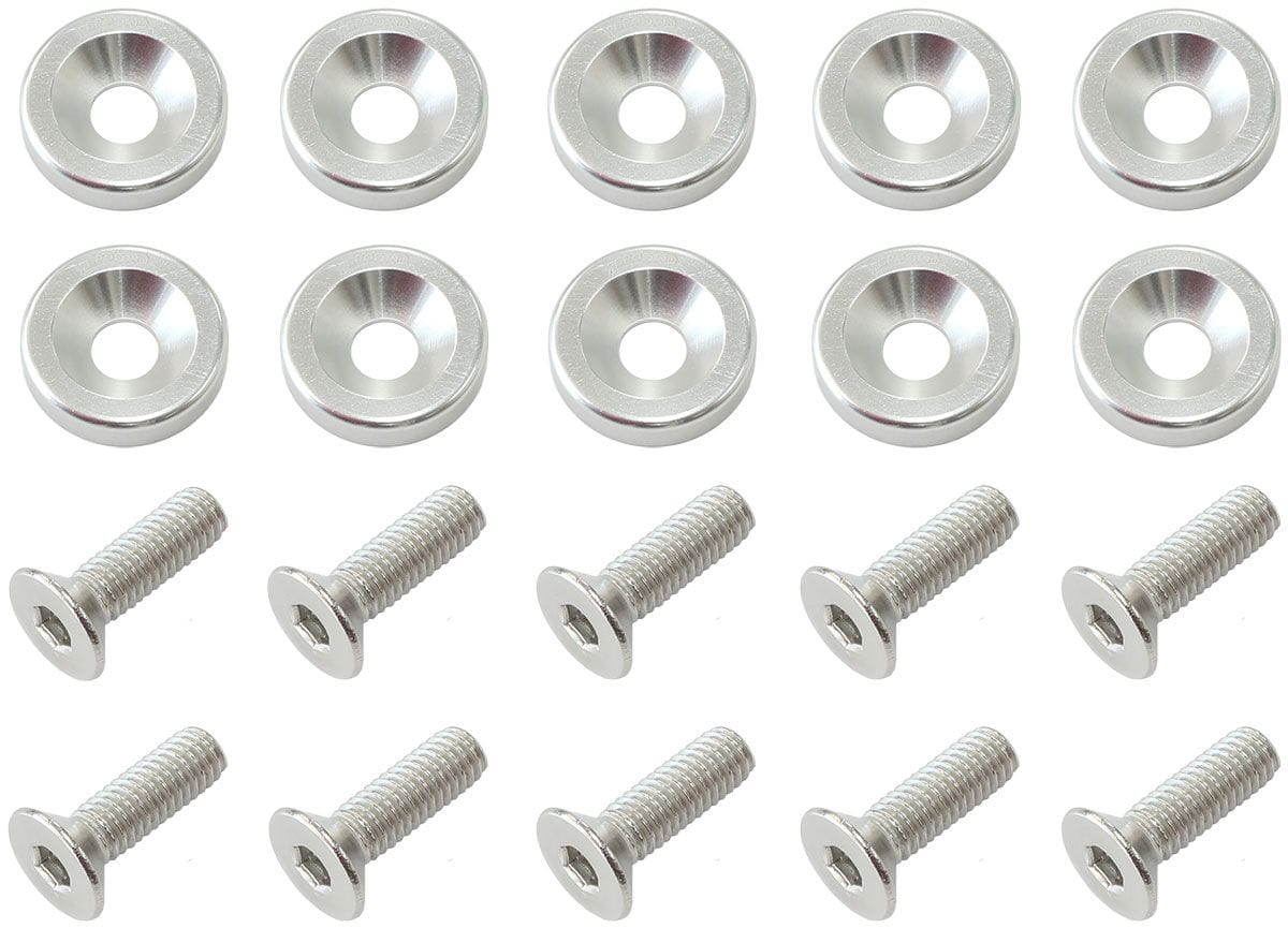 Aeroflow Performance Silver Finish Aeroflow Billet Dress-Up/Fender Bolt Kit M8 x 1.25mm (20mm UHL) AF64-4374S SR