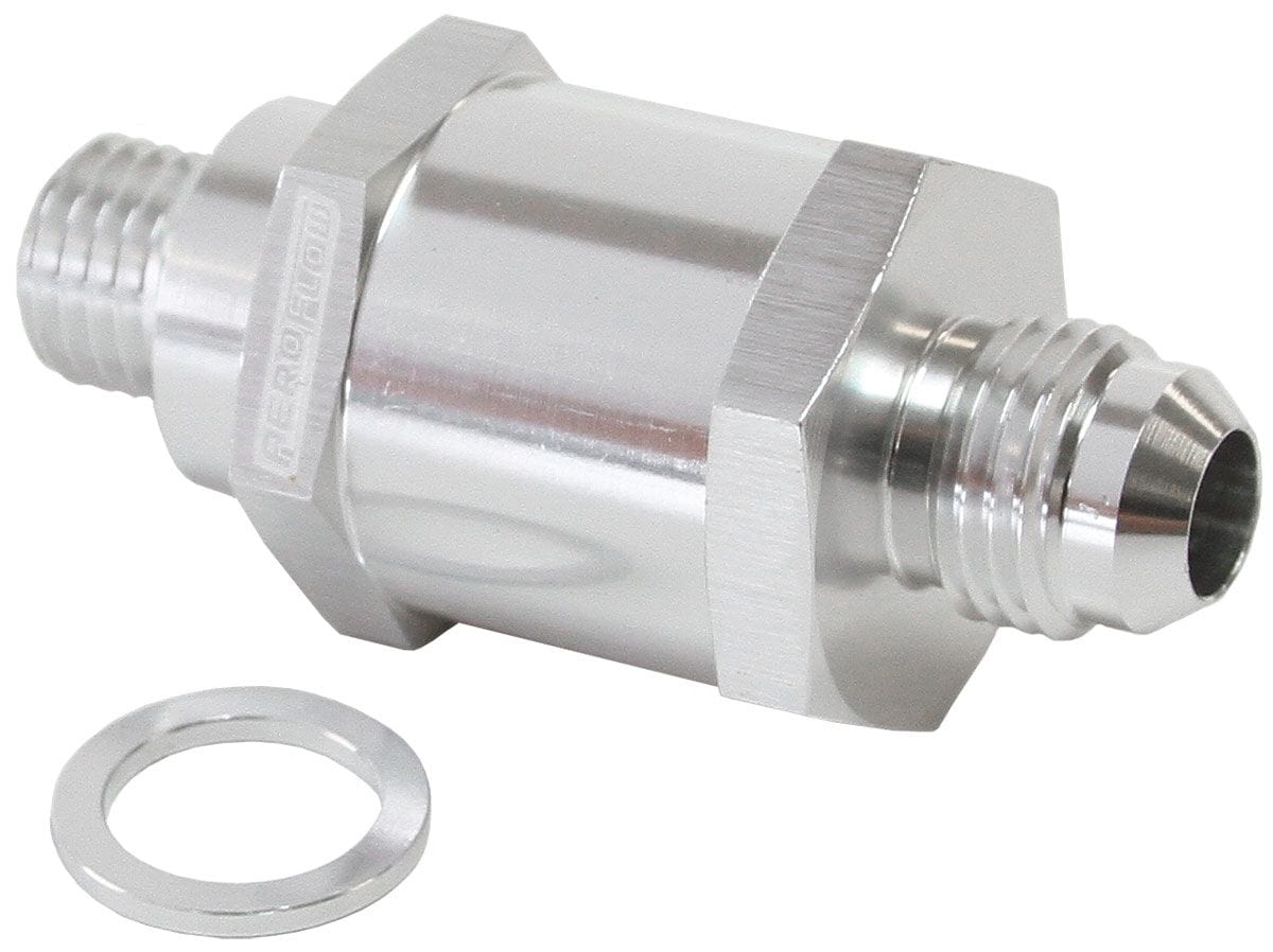 Aeroflow Performance Silver Finish Aeroflow EFI Fuel Pump Check Valve -6AN (M12 x 1.5mm) AF615-06S SR