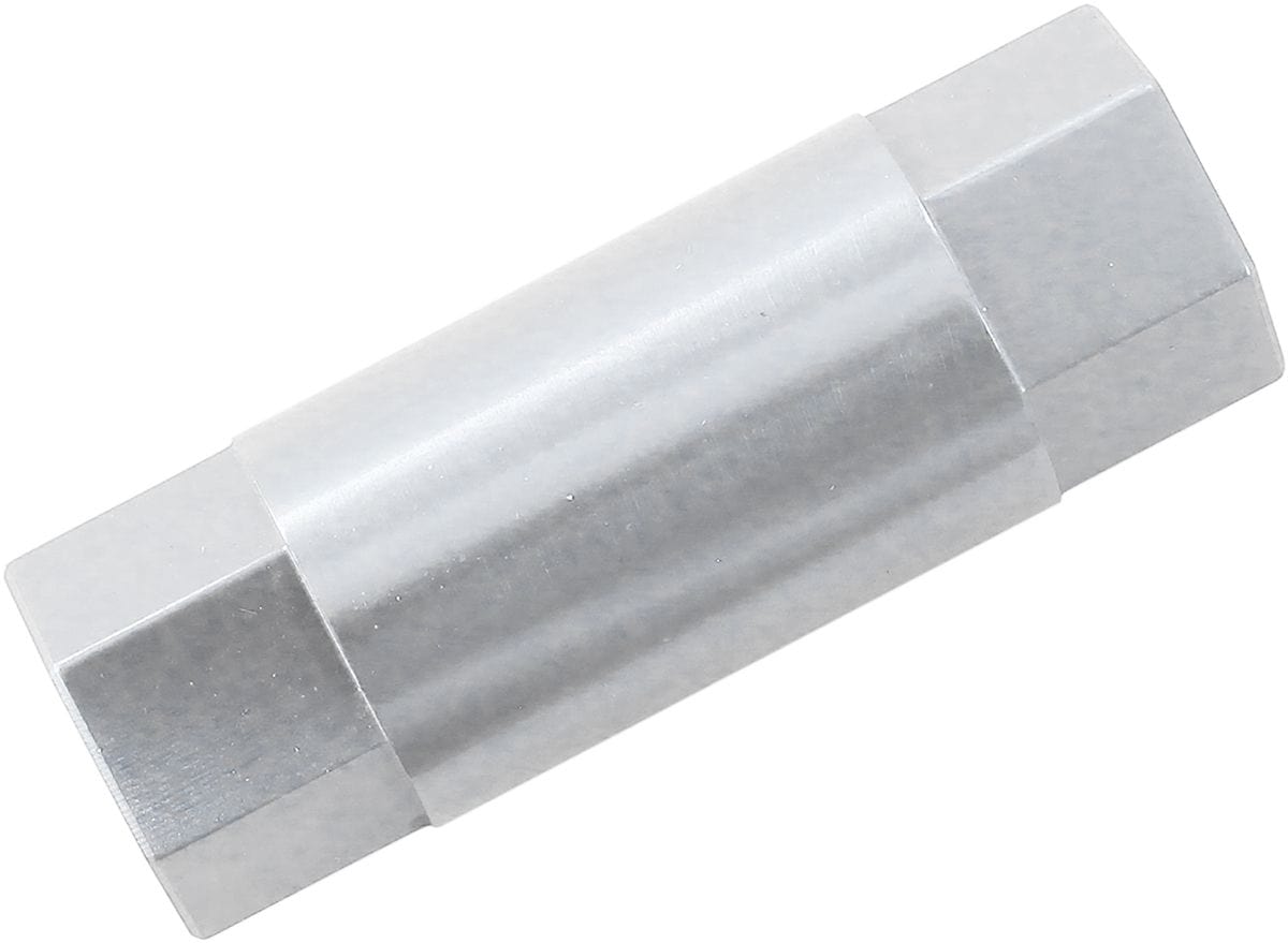 Aeroflow Performance Silver Finish Aeroflow M6 Female Hex Spacer, 40mm Length AF64-4385S SR