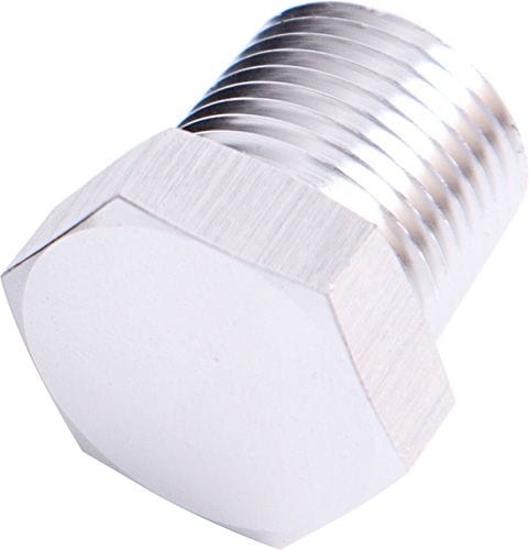 Aeroflow Performance Silver Finish Aeroflow NPT Hex Head Plug 1/8" AF933-02S SR