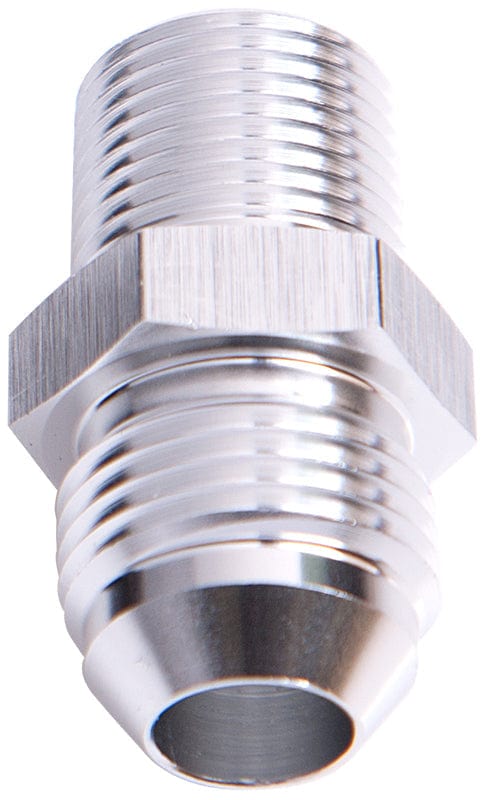 Aeroflow Performance Silver Finish Aeroflow NPT to Straight Male Flare Adapter 1/4" to -6AN AF816-06S SR