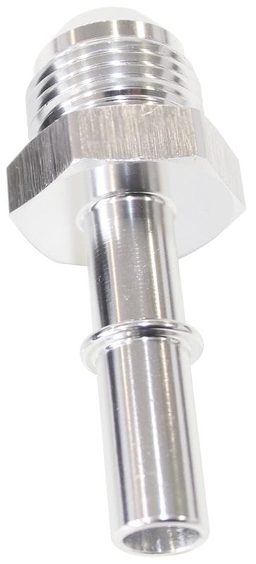 Aeroflow Performance Silver Finish Aeroflow Push-In EFI Fuel Fitting -8AN Push-on to 3/8" Male Hard Tube AF817-03S SR