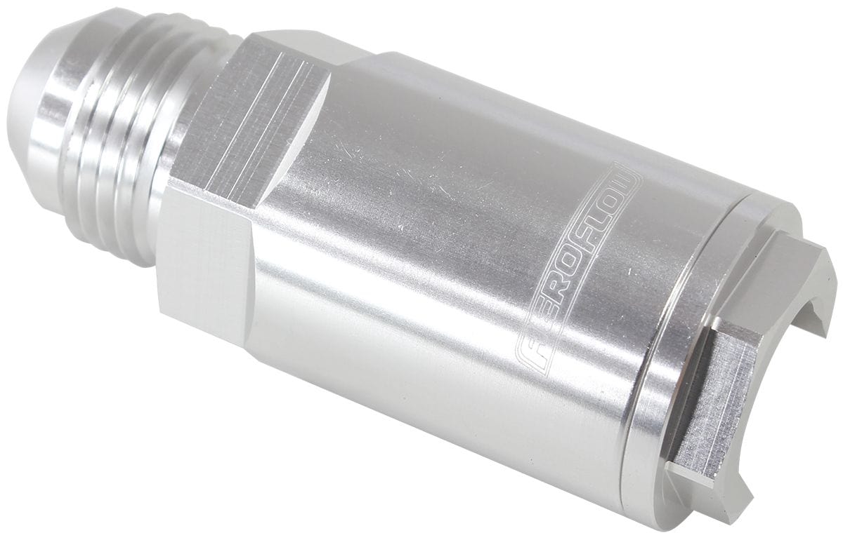 Aeroflow Performance Silver Finish Aeroflow Push-On EFI Fitting -8AN with 1/2" Push-On AF808-04S SR