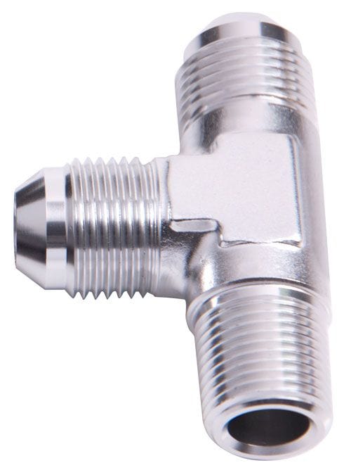 Aeroflow Performance Silver Finish Aeroflow Tee with NPT On Run 1/2" to -10AN AF826-10S SR
