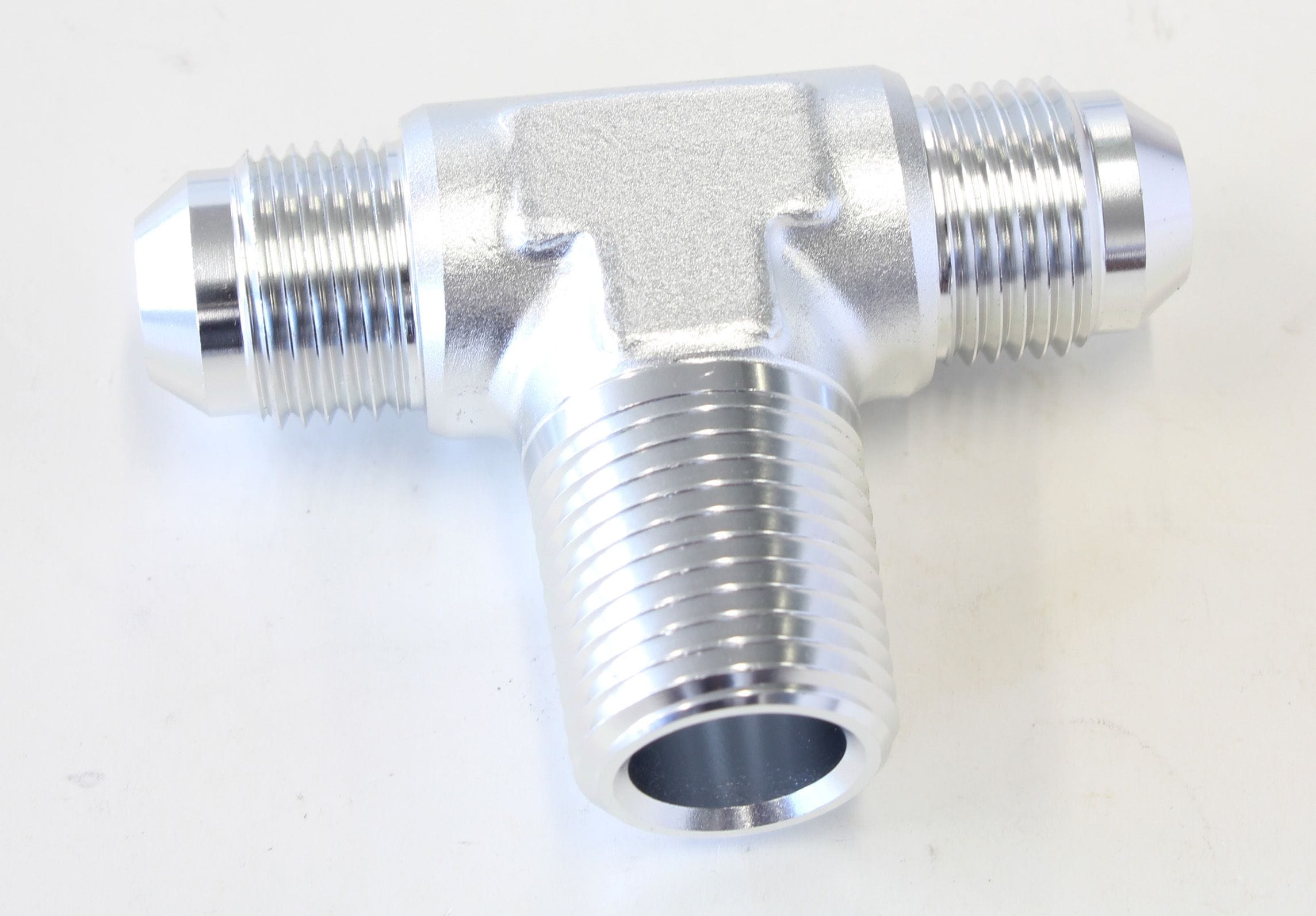 Aeroflow Performance Silver Finish Aeroflow Tee with NPT On Side 1/2" to -8AN AF825-08-08S SR