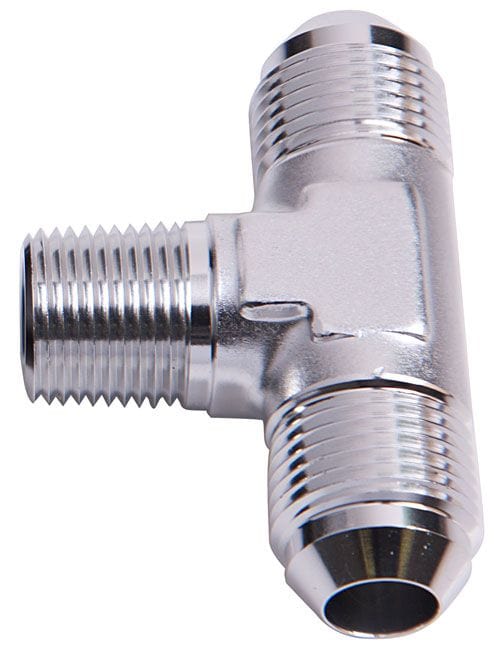 Aeroflow Performance Silver Finish Aeroflow Tee with NPT On Side 1/4" to -6AN AF825-06S SR