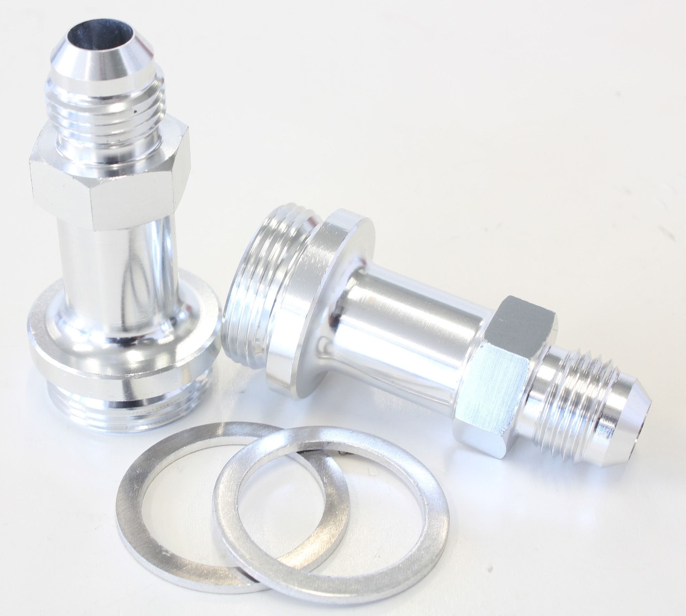 Aeroflow Performance Silver Finish. Suit Holley Inlet Feed Aeroflow Carburettor Adapter - Male 7/8" to -6AN 1-3/4" Long AF700-06-LS SR