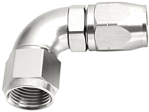 Aeroflow Performance Silver Finish. Suits 100 & 450 Series Hose Aeroflow 550 Series Cutter One-Piece Full Flow Swivel 90° Hose End -16AN AF553-16S SR