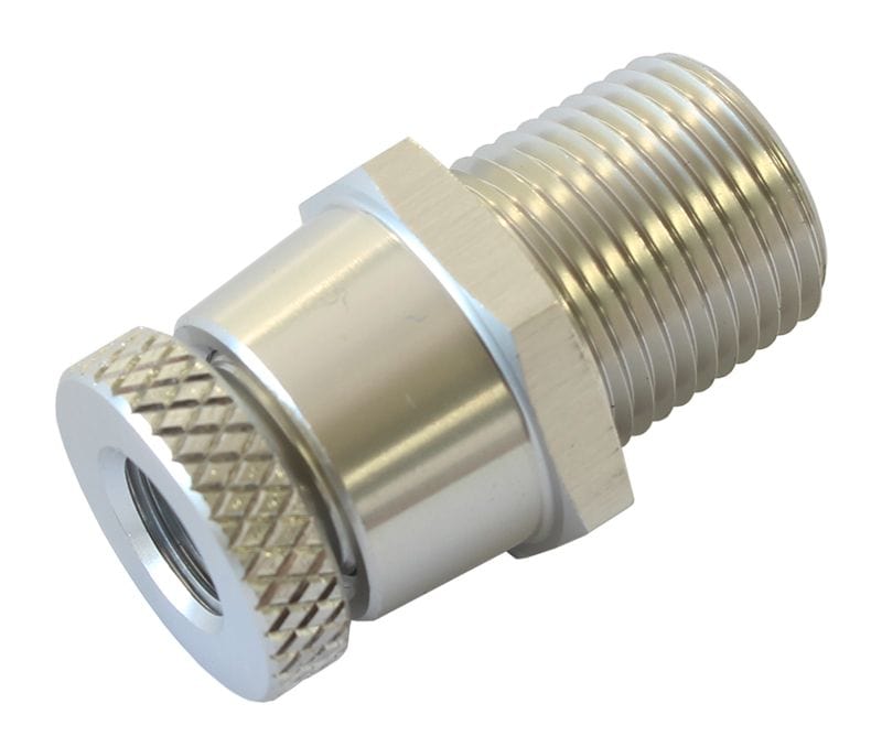 Aeroflow Performance Silver Finish With 1/8" NPT Female Thread For Remote Draining Aeroflow Universal Drain Valve 3/8" NPT AF615-01S SR