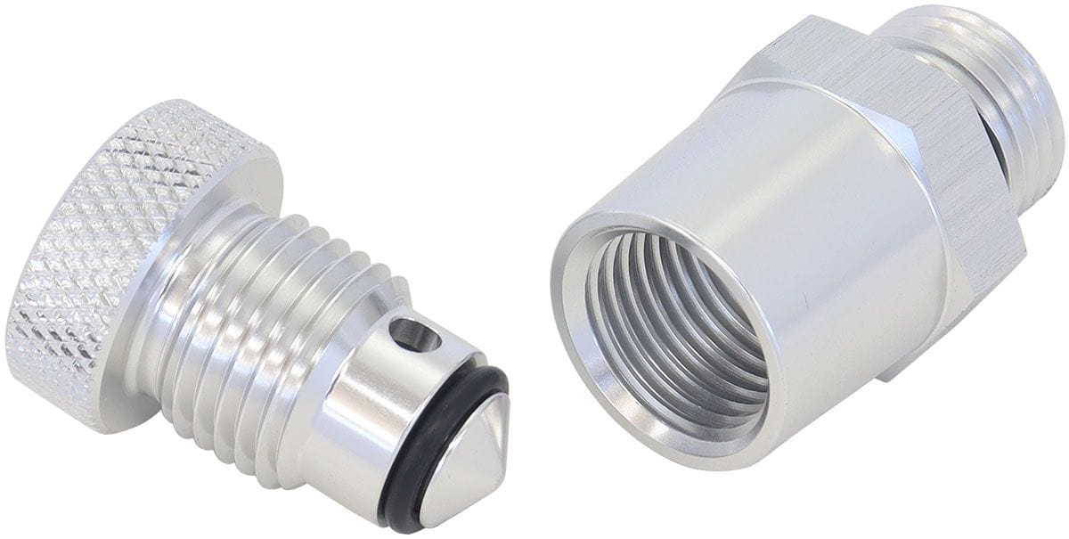 Aeroflow Performance Silver Finish With 1/8" NPT Female Thread For Remote Draining Aeroflow Universal Drain Valve -6 ORB AF615-02S SR