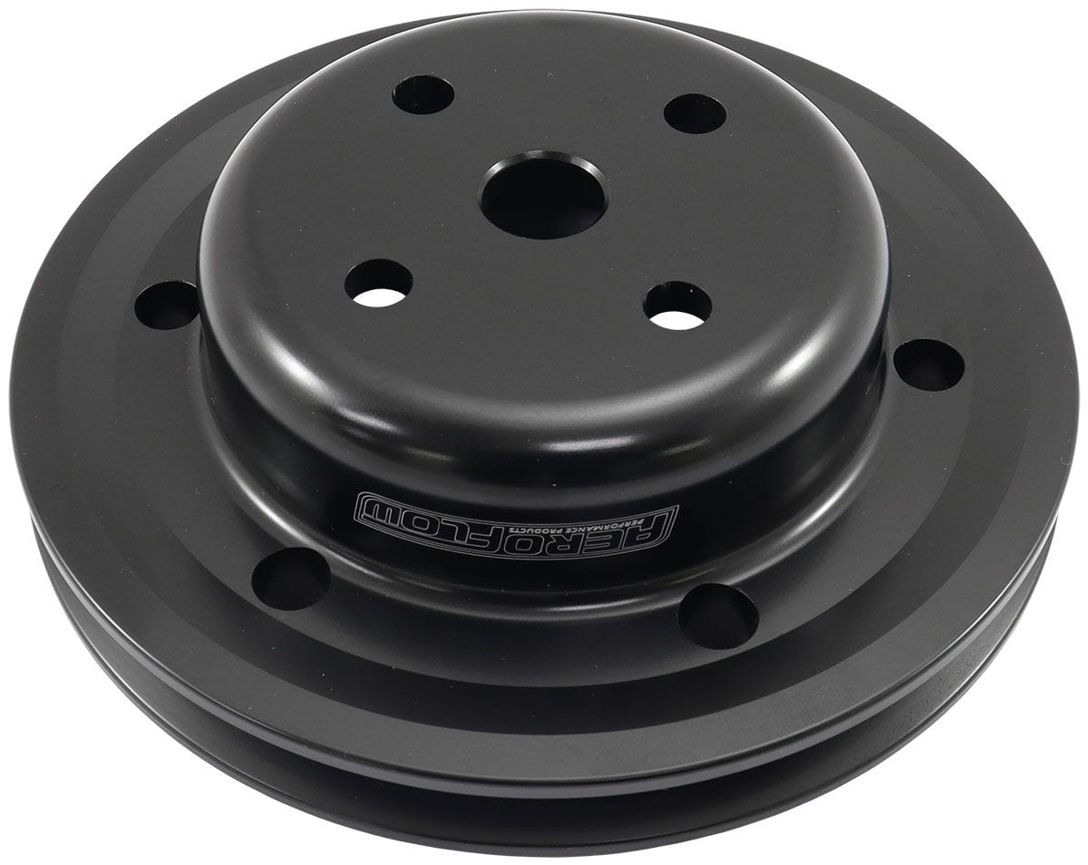 Aeroflow Performance Single V groove, suit Holden 253-308 with small bearing water pump, B Aeroflow Billet Water Pump Pulley AF64-4022BLK SR