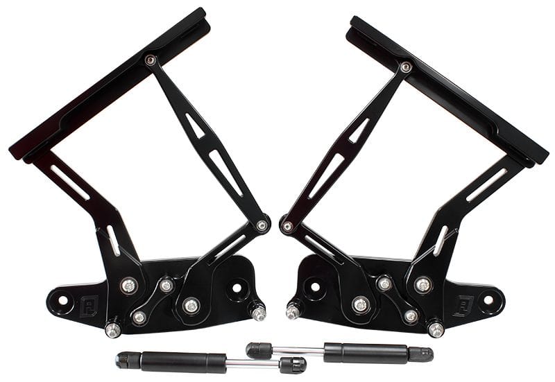 Aeroflow Performance Sold as a Pair Aeroflow Holden HK, HT, HG Billet Bonnet Hinge Kit - Black Finish AF64-4129BLK SR