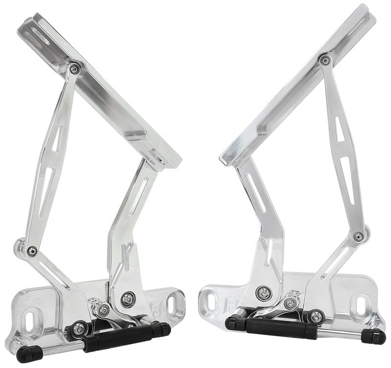 Aeroflow Performance Sold as a Pair Aeroflow Holden Torana and Holden HQ-WB Billet Bonnet Hinge Kit - Polished Finish AF64-41 SR