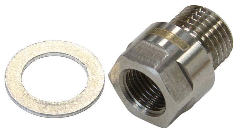 Aeroflow Performance Stainless Aeroflow Metric Pipe Reducer M12 x 1.5 to 1/8" AF912-M12-02SS SR