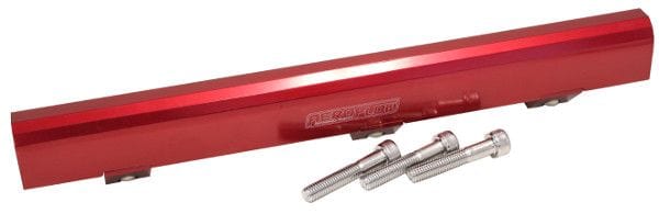 Aeroflow Performance Suit 14mm Full Length Fuel Injectors, -8ORB Ports Aeroflow Mitsubishi Evolution 1-3 4G63 Billet EFI Fuel Rails - Red AF64-2078R SR