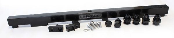 Aeroflow Performance Suit 14mm Full Length Fuel Injectors, -8ORB Ports Aeroflow Nissan RB26 Billet EFI Fuel Rail - Black AF64-2011BLK SR