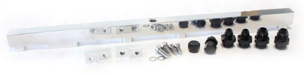 Aeroflow Performance Suit 14mm Full Length Fuel Injectors, -8ORB Ports Aeroflow Nissan RB26 Billet EFI Fuel Rail - Polished AF64-2011P SR