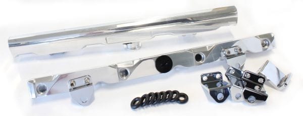Aeroflow Performance Suit 14mm Short Length and 3/4" Length Fuel Injectors, -8ORB Ports Aeroflow GM LS7 Billet EFI Fuel Rails - Polished AF64-2007P SR