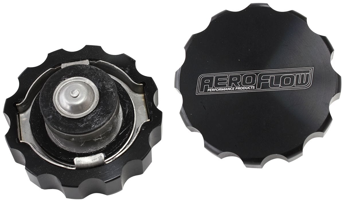 Aeroflow Performance Suit 32mm Water Neck, 21 PSI Aeroflow Billet Radiator Cap Small Styles - Black AF64-5033BLK SR
