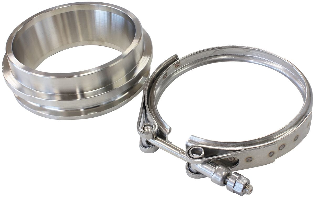 Aeroflow Performance Suit Aeroflow Turbo's with 3.12" I.D Flange Aeroflow Boosted Turbine Inlet 4.25" O.D Stainless Steel V-Band Kit AF8080-1028 SR