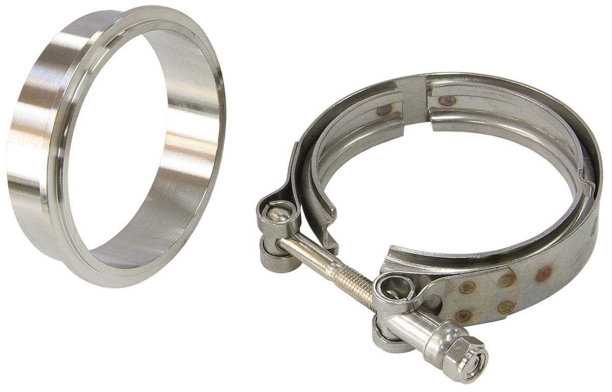 Aeroflow Performance Suit Aeroflow Turbo's With 3" I.D Flange Aeroflow Boosted Turbine Outlet 3.5" O.D Stainless Steel V-Band Kit AF8080-1000 SR