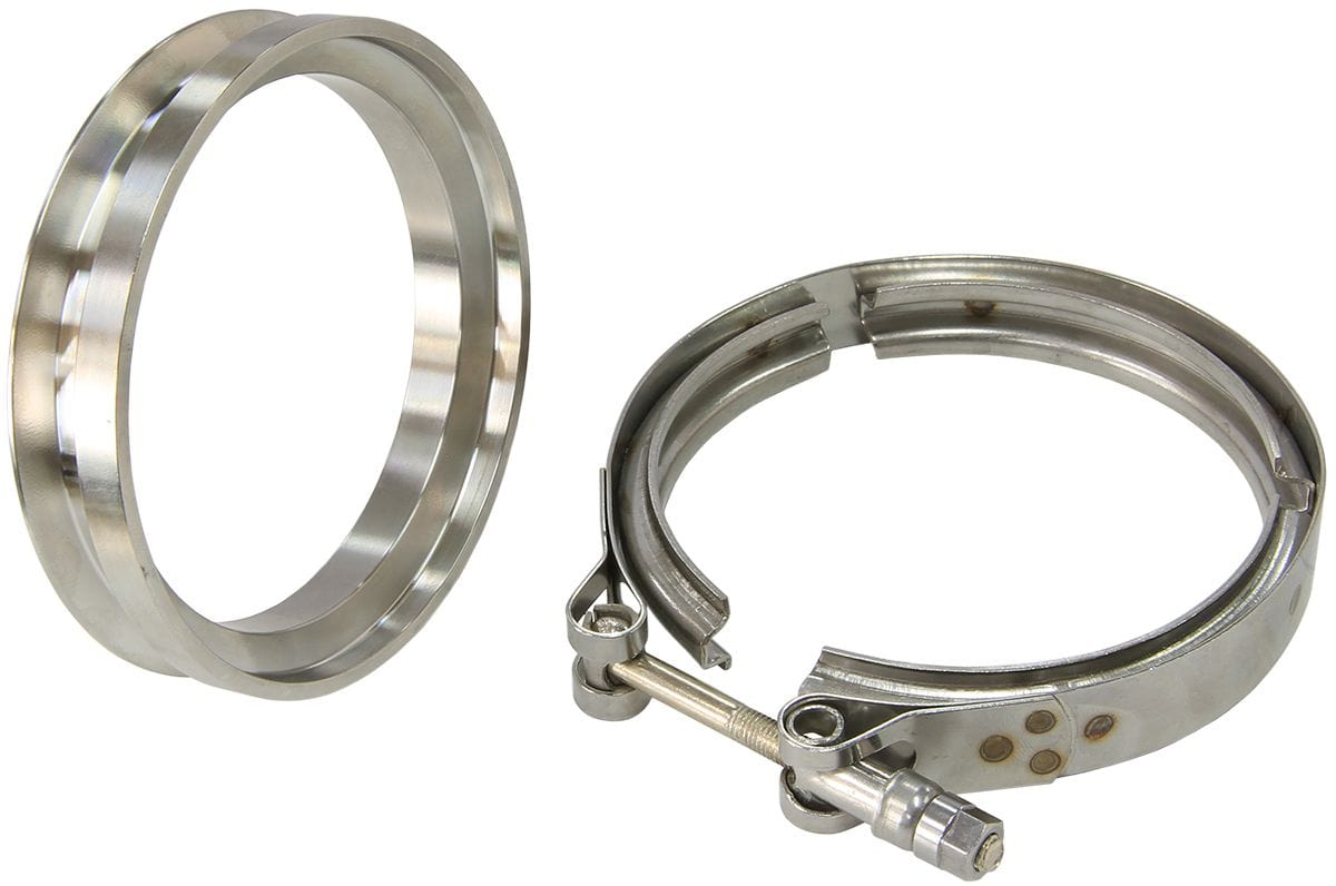 Aeroflow Performance Suit Aeroflow Turbo's With 4" I.D Flange Aeroflow Boosted Turbine Outlet 4.24" O.D Stainless Steel V-Band Kit AF8080-1004 SR