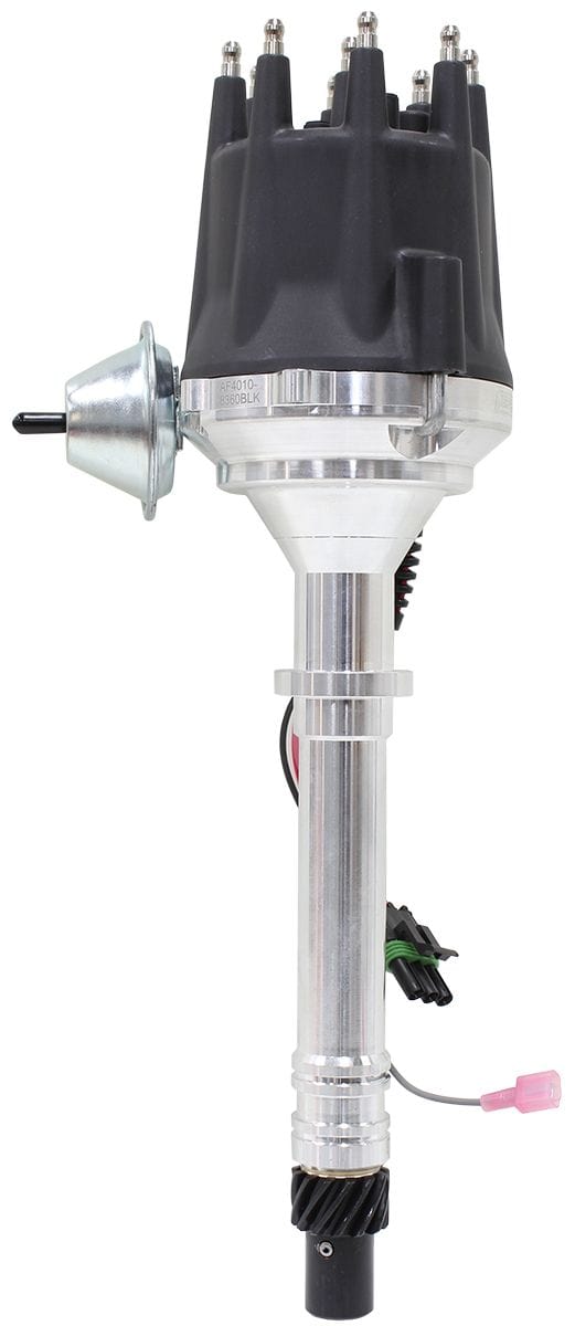 Aeroflow Performance Suit Chev Small Block and Big Block V8 Aeroflow XPRO Chevrolet Ready to Run Distributor, Machined Aluminium Body with Black Cap SR
