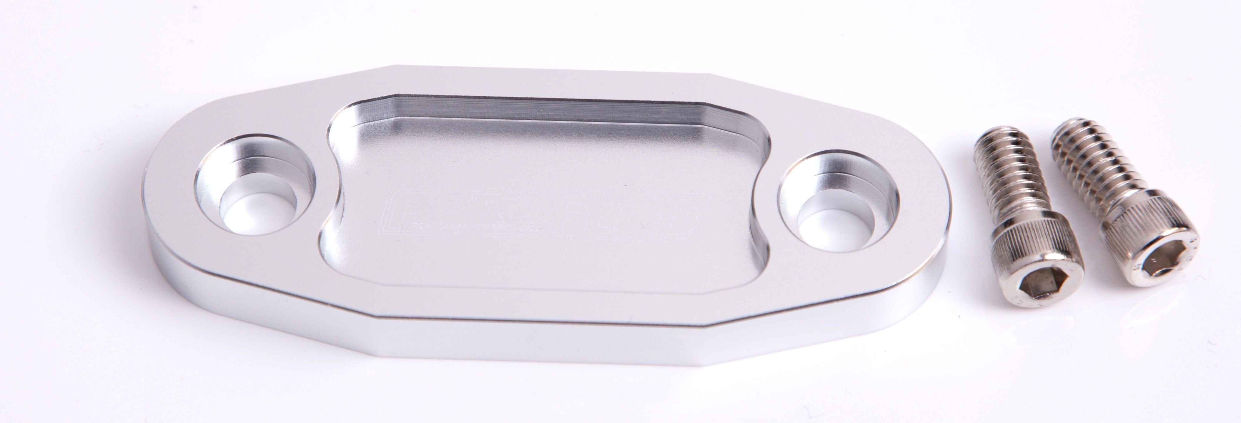 Aeroflow Performance Suit Ford 302-351C Aeroflow Billet Fuel Pump Block-Off Plate - Silver AF64-2020S SR