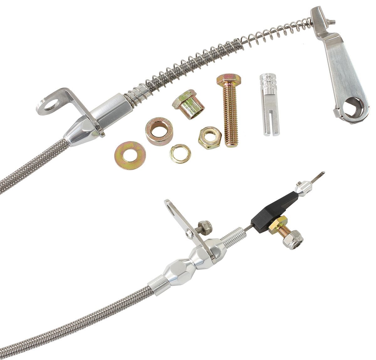 Aeroflow Performance Suit Ford AOD Transmission Aeroflow Kickdown Cable With Stainless Steel Cover & Chrome Ends AF72-7005 SR