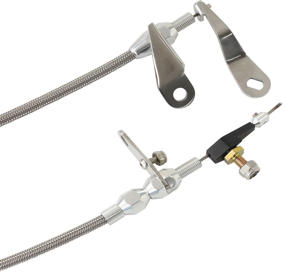 Aeroflow Performance Suit Ford C4 Transmission Aeroflow Kickdown Cable With Stainless Steel Cover & Chrome Ends AF72-7003 SR