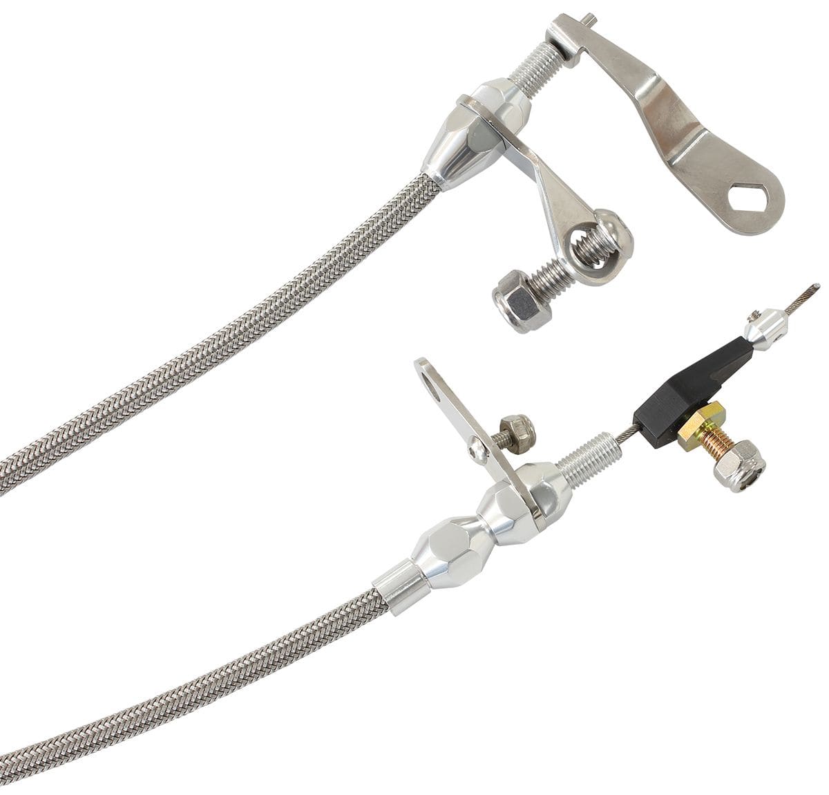 Aeroflow Performance Suit Ford C6 Transmission Aeroflow Kickdown Cable With Stainless Steel Cover & Chrome Ends AF72-7001 SR