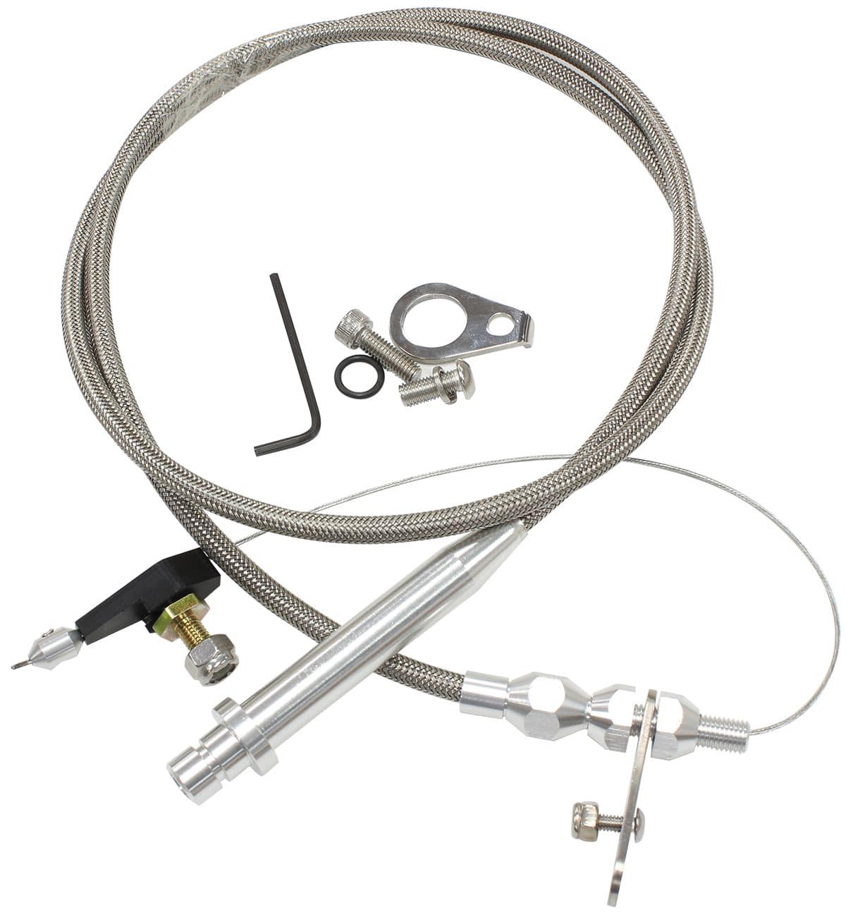 Aeroflow Performance Suit GM TH350 Transmission Aeroflow Kickdown Cable With Stainless Steel Cover & Chrome Ends AF72-7007 SR