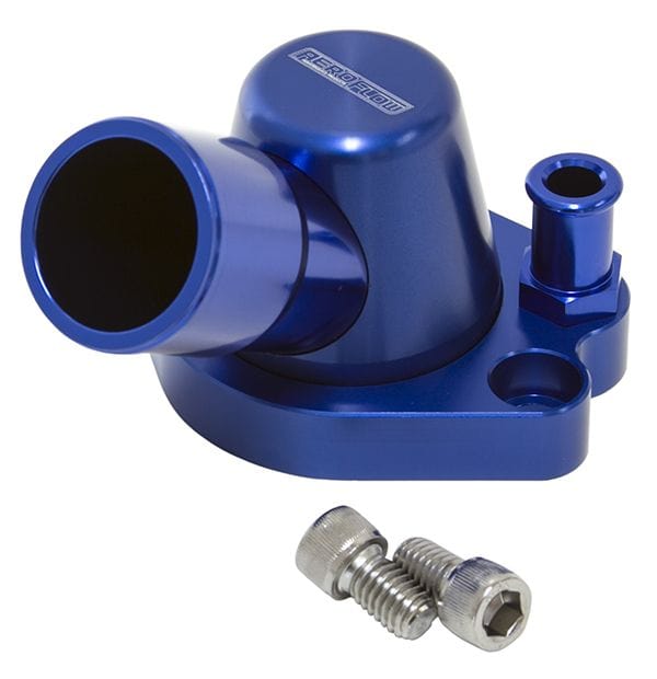 Aeroflow Performance Suit Holden 253-308, with optional heater outlet, Aeroflow Billet Thermostat Housing - Blue AF64-2091 SR