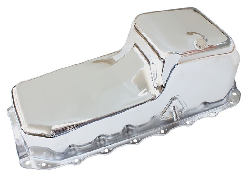 Aeroflow Performance Suit Holden HQ-WB & Torana LH-UC With Holden 253, 304, 308 with 5.0L Aeroflow Holden Standard Replacement Oil Pan, Chrome Finish AF82-7002C SR