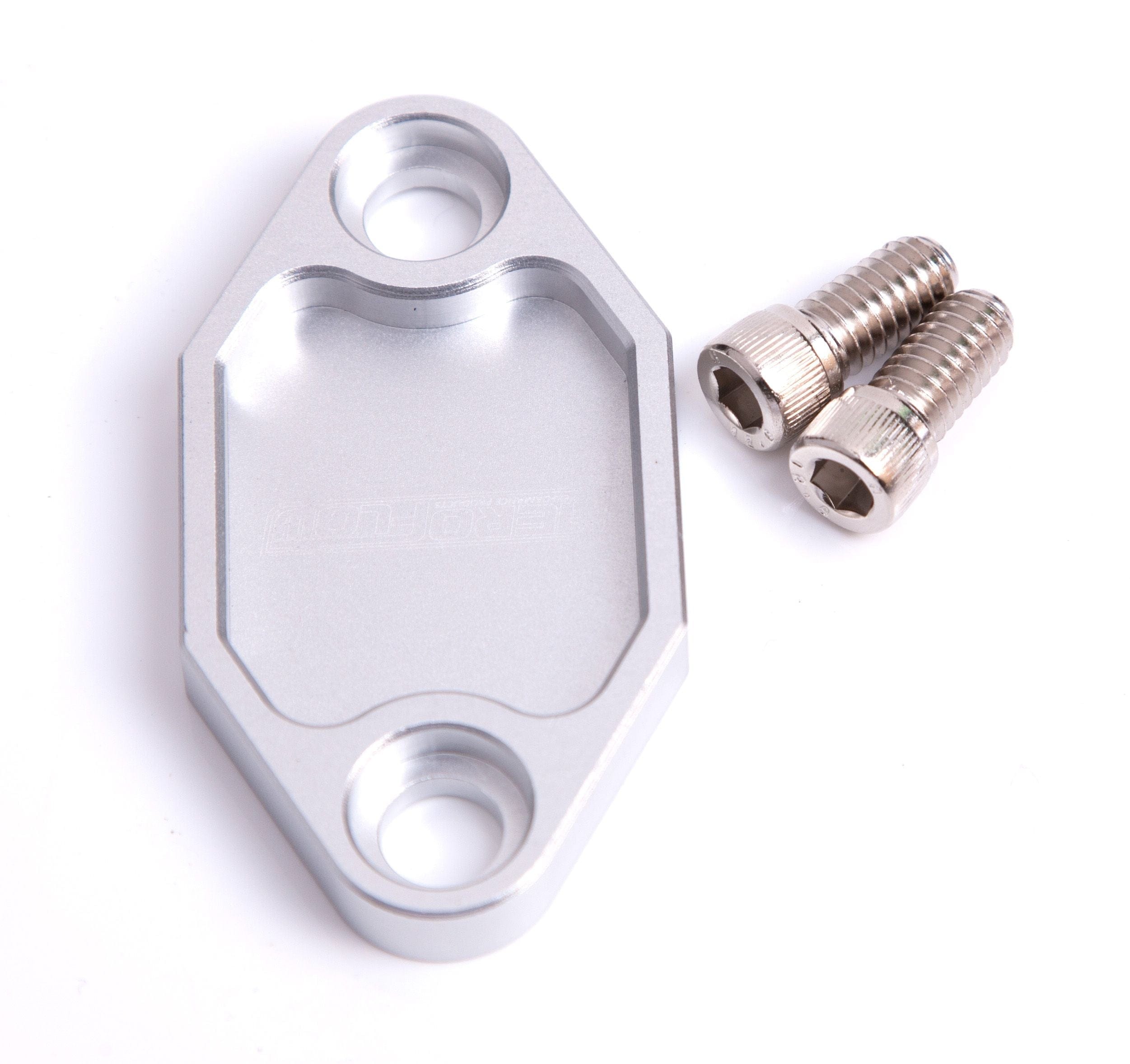 Aeroflow Performance Suit Holden V8 Aeroflow Billet Fuel Pump Block-Off Plate - Silver AF64-2029S SR